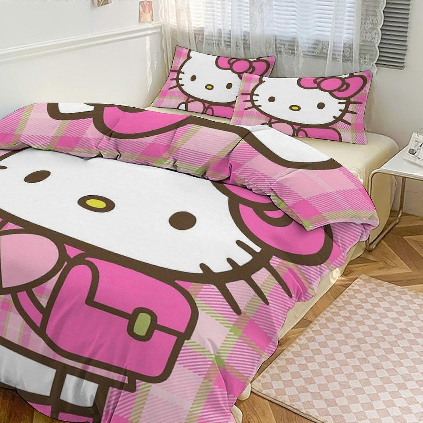 Bh503 Hello Kitty Bedding Sets for Kids Men Women Twin Size Comforter Set 3pcs Bedding Set 1 Comforter Cover And 2 Pillowcases-xp ka503