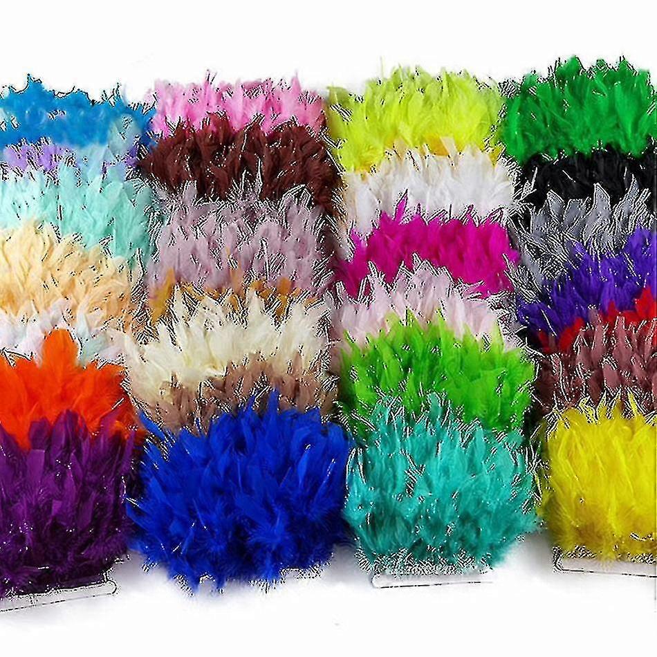 1m Φυσική Τουρκία Φτερά Trim Diy Γάμος Marabou Φτερό Κορδέλα Χειροτεχνία Ράψιμο Ρούχα Κόμμα Δαμάσκηνο