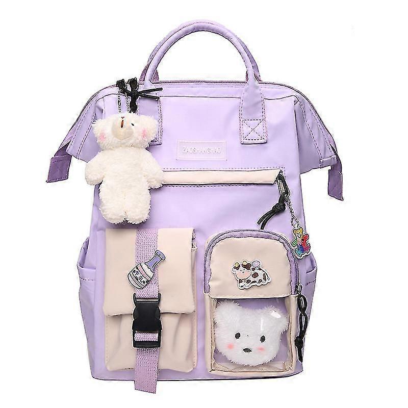 Backpack With tiny bear doll Backpack Cute Aesthetic Backpack Cute  Backpack For School