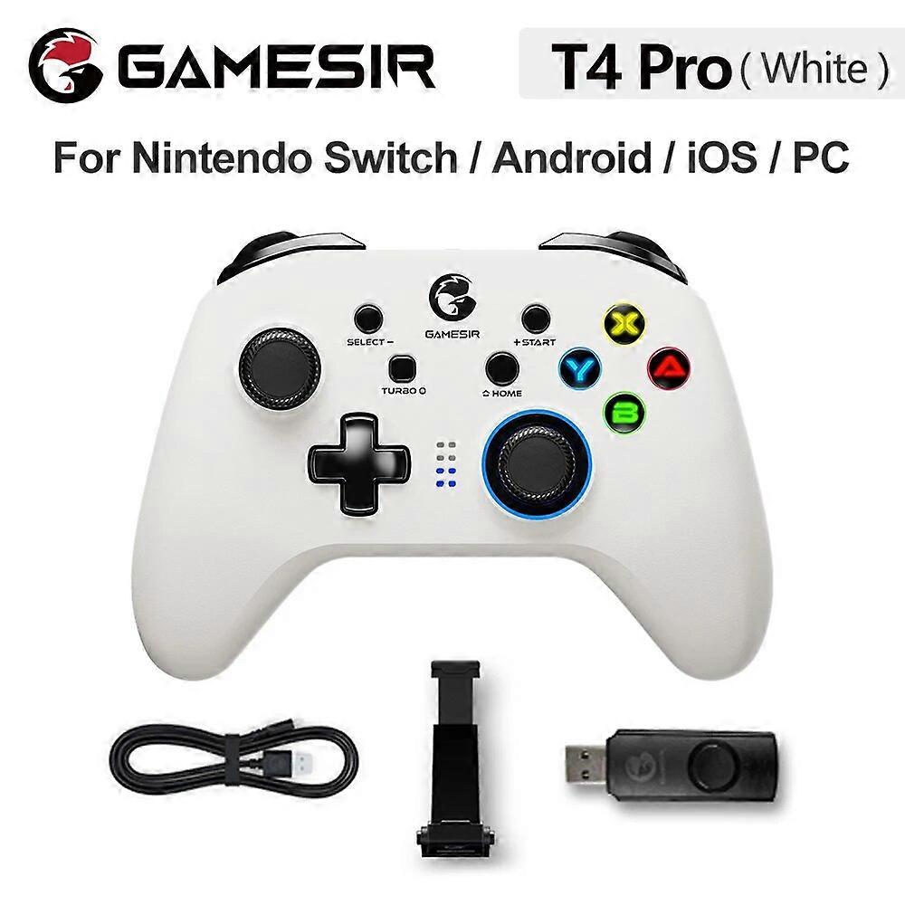 GameSir T4 Pro White Version Bluetooth Gaming Controller 2.4G Wireless Gamepad for Nintendo Switch PC Cellphone Cloud Games