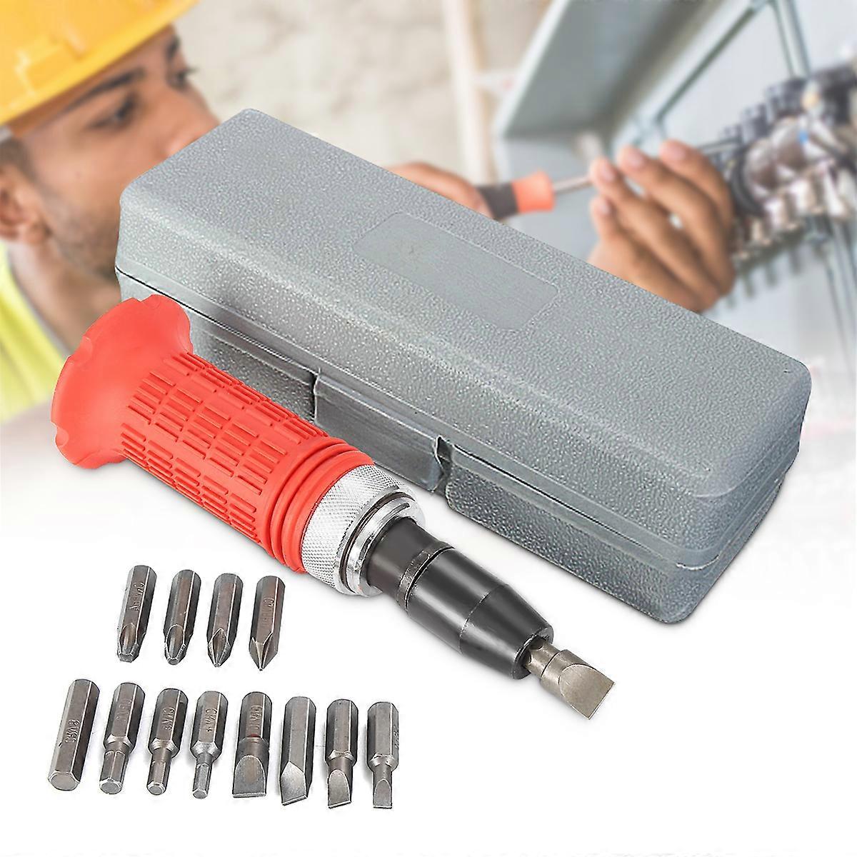 Multi-purpose Impact Screwdriver Set Driver Carbon Steel Multi Bits Hammer Socket Repair Kit Storage Box Screwdriver Head Set