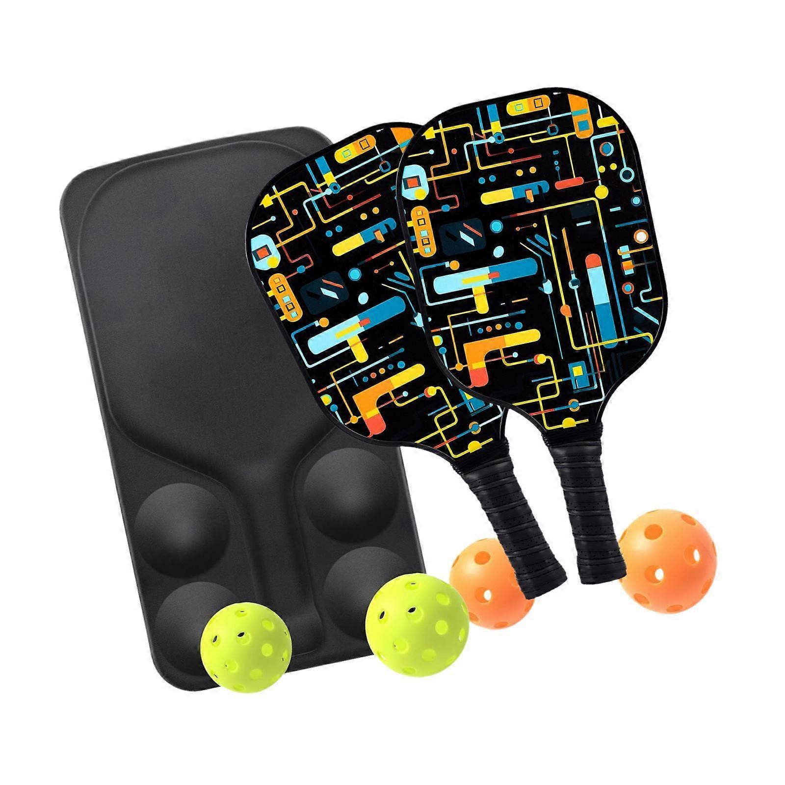 مجموعة مضرب Pickleball Pickle كرات مضرب للنساء والرجال غرفة المعيشة وصالة الألعاب الرياضية المنزلية
