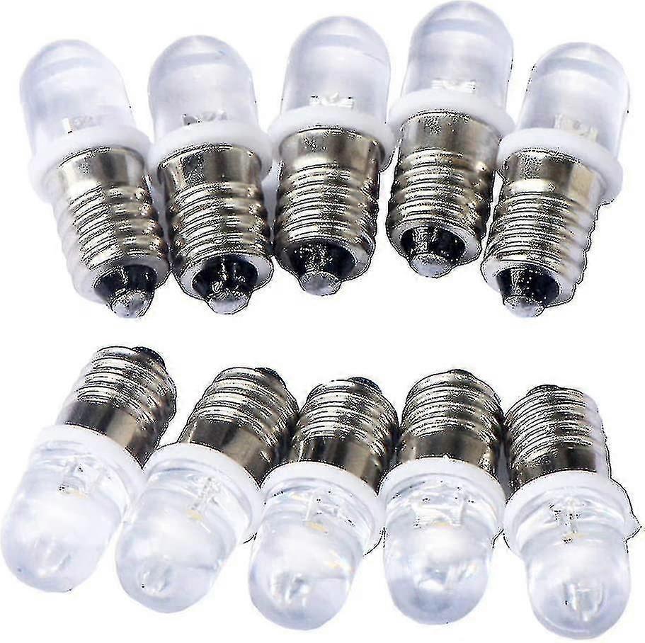 10 Stück E10 3V LED-Lampe 6000K