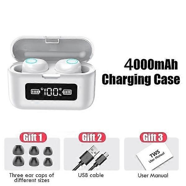 2022 Newest 9D HiFi Bluetooth 5.0 CVC8.0 Noise Cancelling Stereo Bluetooth Headphones with Power Bank Charging Box