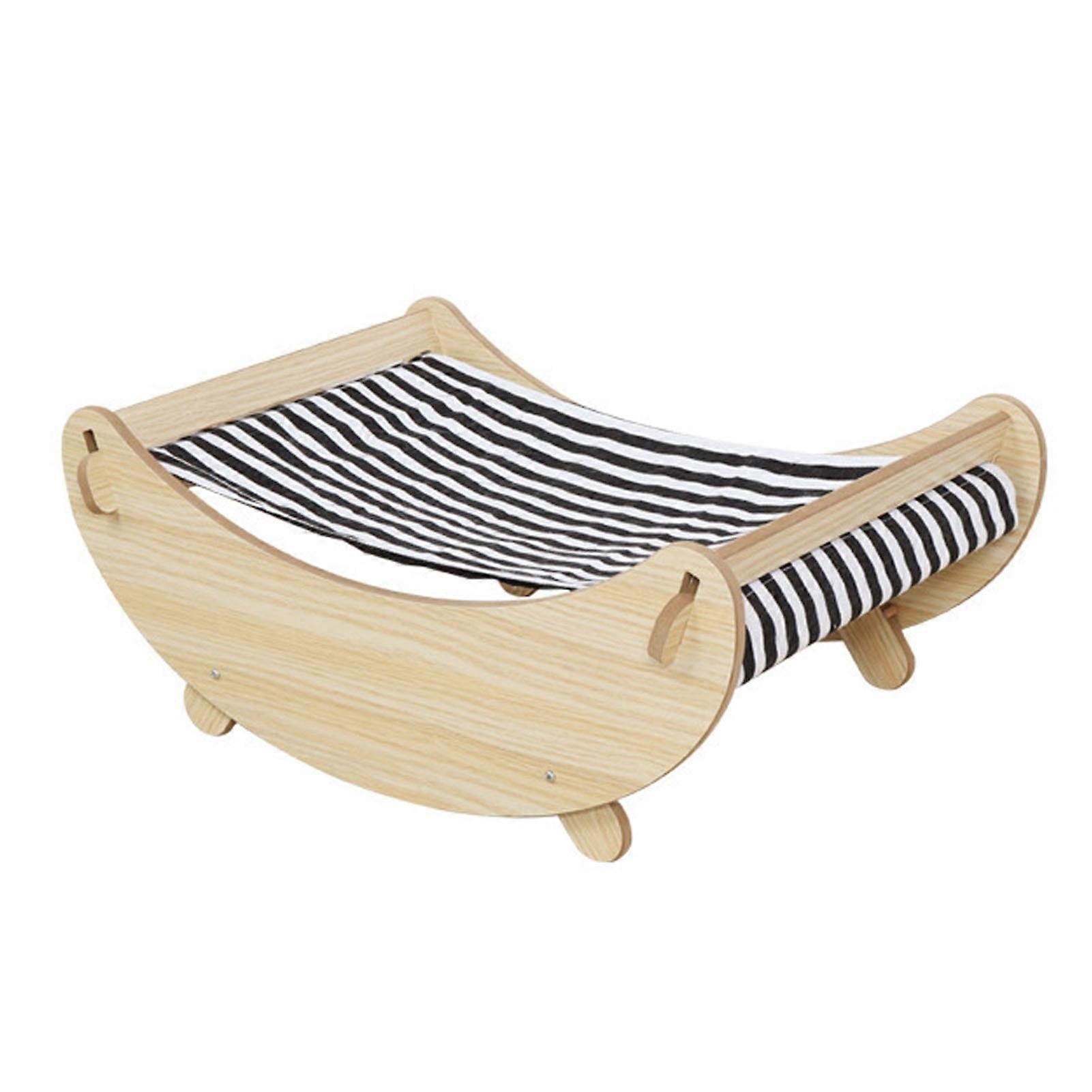 Amaca per gatti in legno Ampio spazio Traspirante Multifunzionale Kitten Sedia a dondolo letto per tutte le stagioni