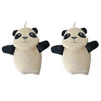 2pcs Cartoon Panda Bath Gloves Baby Bath Scrubbing Gloves Exfoliating Baby Shower Gloves