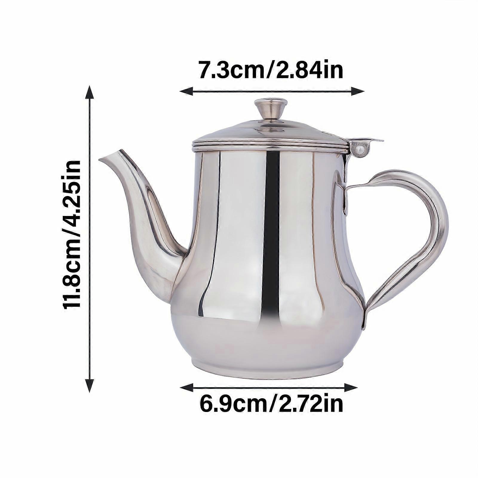 Elegant Stainless Steel Teapot/Coffee Server with Filter - Precise Pour, Multi-Size, BPA-Free, Dishwasher Safe, Silvery