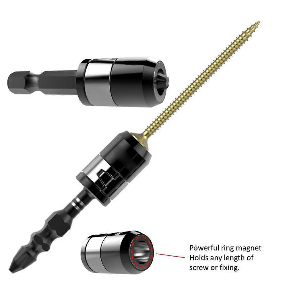 5PCS Magnetizer Ring Universal 21mm Magnetic Screwdriver Bit Black 21 * 12 Mm