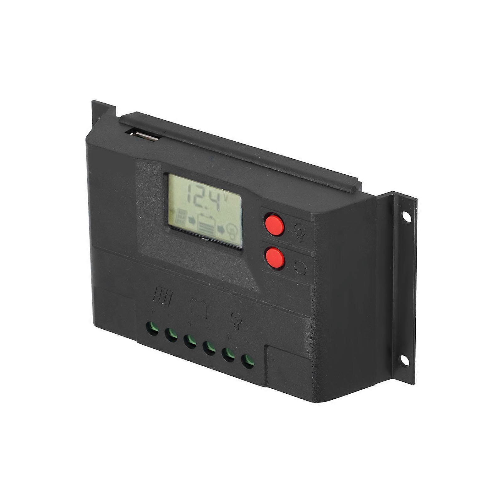 Solar Charge Controller 10A LCD Durable Circuit Protection for 12V 24V Home Use
