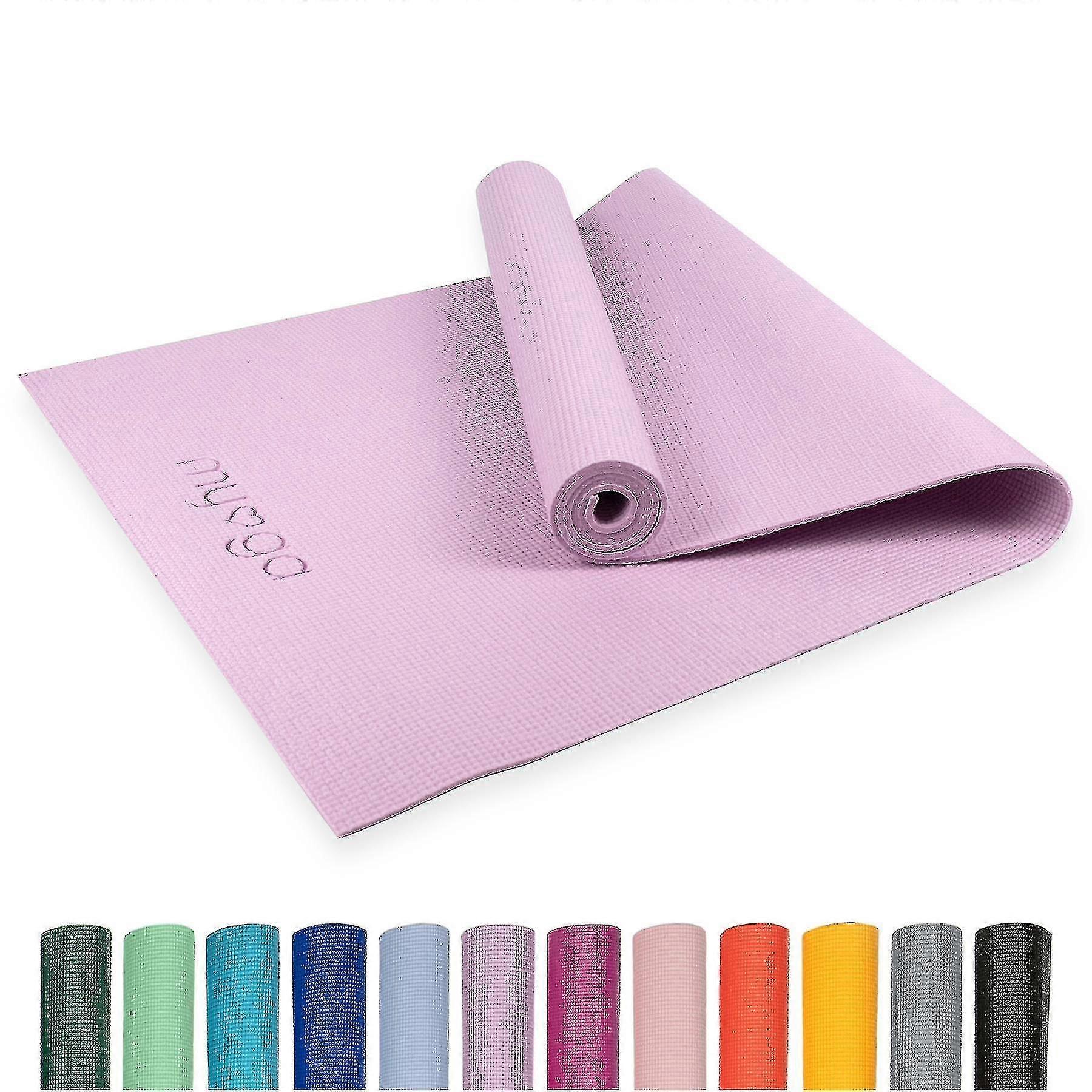 Yoga Mat - Non-Slip Exercise Mat for Yoga, Pilates and Fitness - Lightweight Mat with Carry Strap for Travel - Lilac