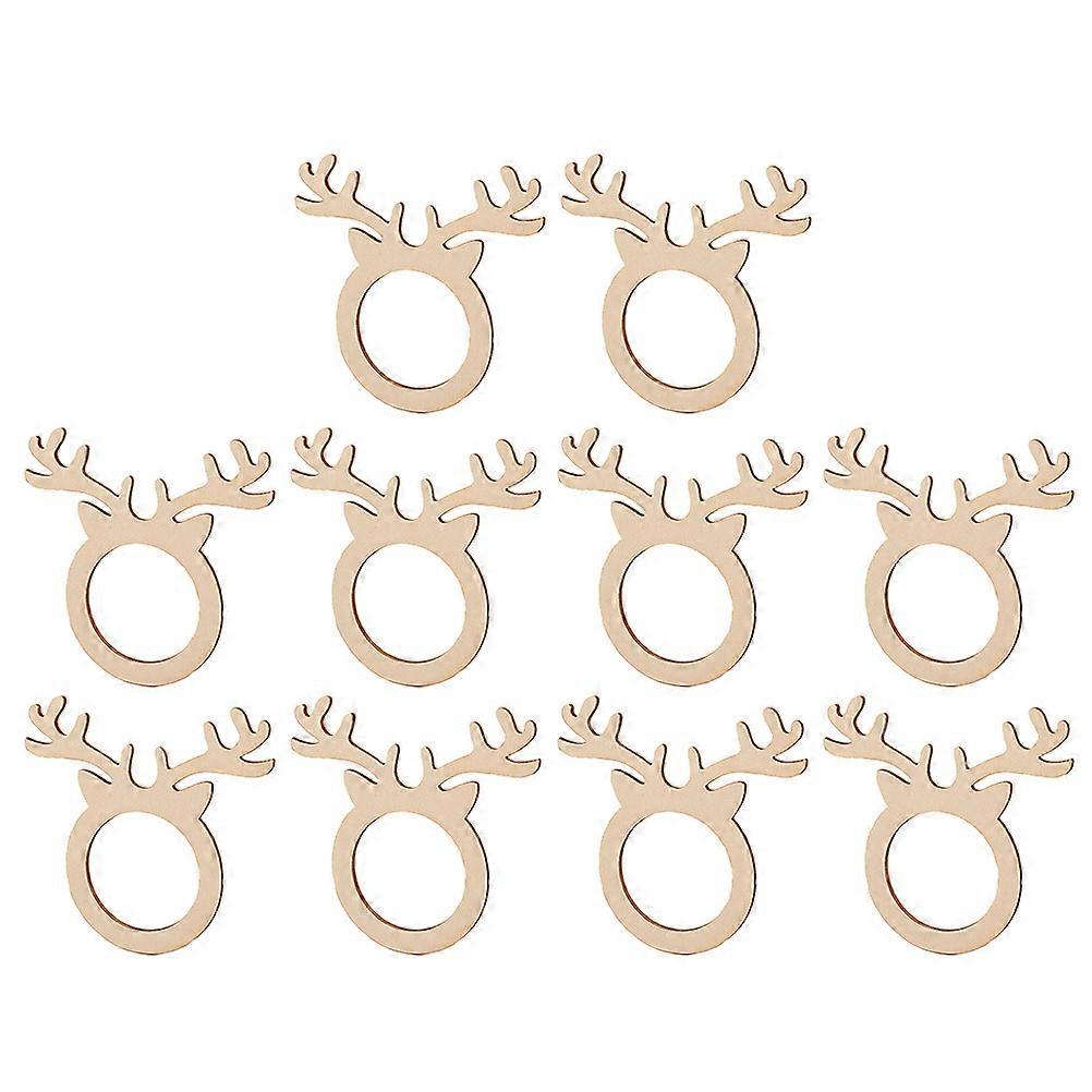 10PCS Bois Bois Ronds De Serviette De Mode Serviette Boucle Partie Serviette Porte Serviette Boucle