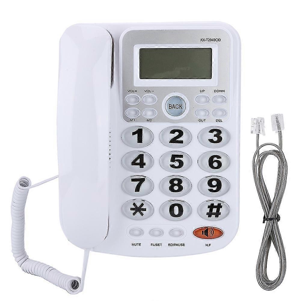 Caller ID Display Corded Speakerphone for Home Office (White)