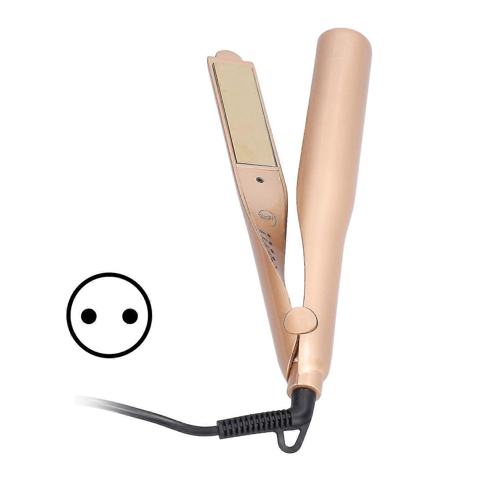 Portable Lightweight Electric Hair Straightener with LED Lights and Humanized Design, 110-240V EU Plug