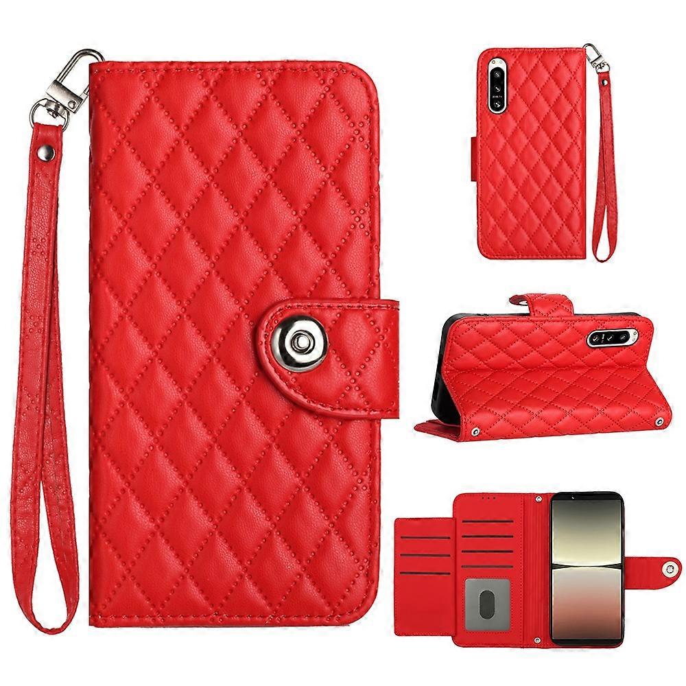 Rhombic Texture PU Case For Sony Xperia 5 IV