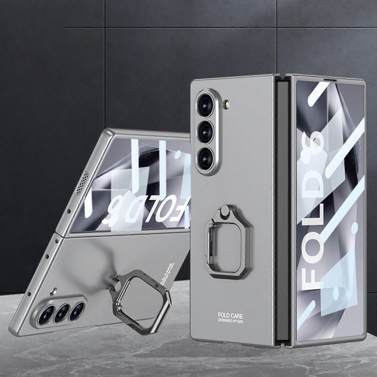 Compatible with Samsung Galaxy Z Fold 6 Case with Ring Holder 360Rotate, Ultra-Thin Slim Shockproof Scratch Resistent Kickstand Ring Stand Cover Case