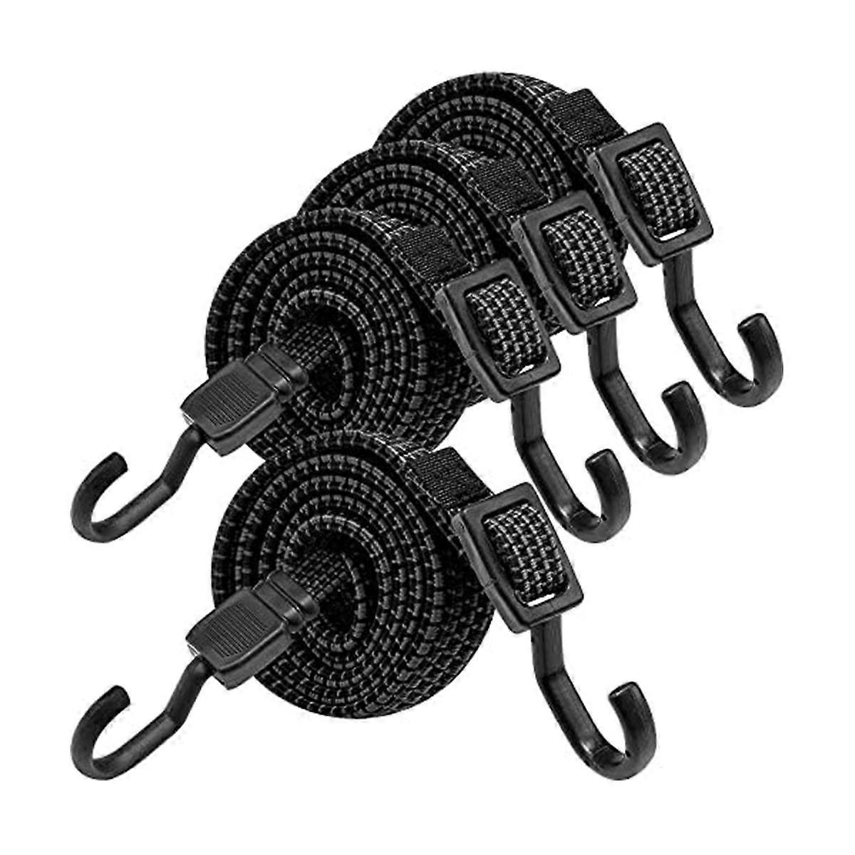 Bungee with Hooks,4Pcs Expanders with Hooks,100cm Adjustable Elastic Strap for Bicycle Carriers,Mot