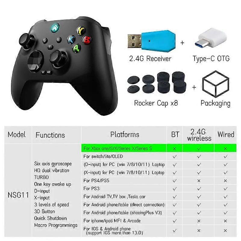 Wireless BT Gamepad Mechanical Game Controller PC Hall Trigger 3D Gyroscope Joystick for Xbox PC Computer Windows 7 10 11