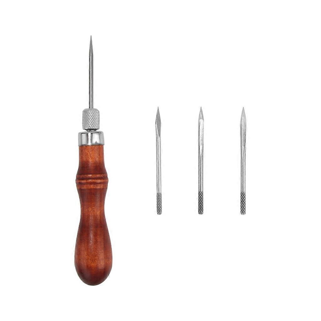 Multi functional Hand Sewing Awl Set Wood Handle Cones for DIY  Artisans