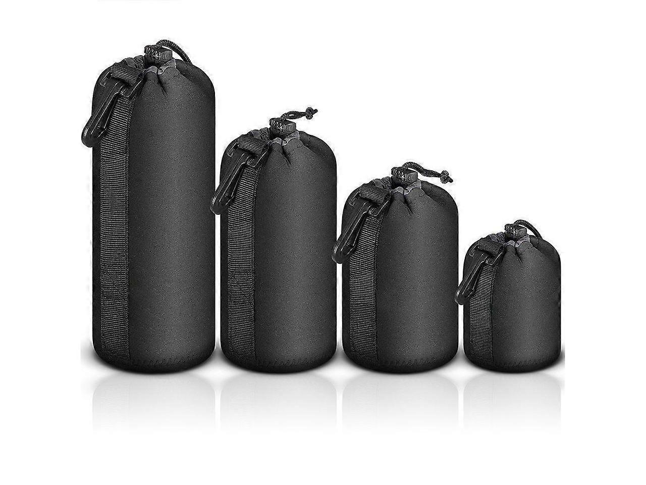 4X Zipper Lens Case Lens Pouch Bag with Thick Protective Neoprene for DSLR Camera Lens (Fit for Canon, Nikon, Sony, Olympus, Panasonic) Includes: Smal
