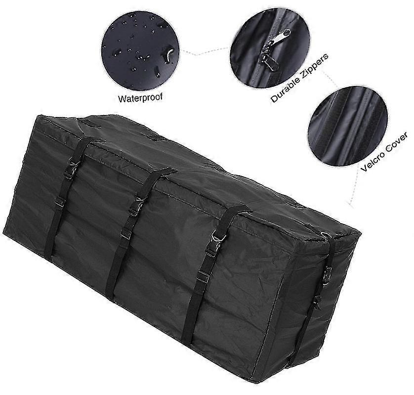 600d Waterproof Roof Bag With Velcro With Double-head Zipper 8 Buckles Non-slip Pad