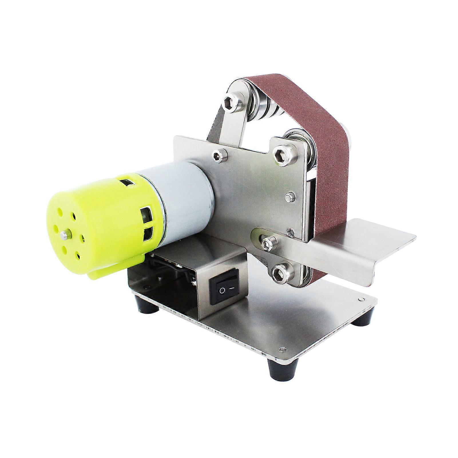 Mini Belt Sander Electric Sanding Polishing Grinding Machine 7 Variable Speed with 10 Sanding Belts for Polishing Wood Acrylic Metal (Belt Size: 30*30