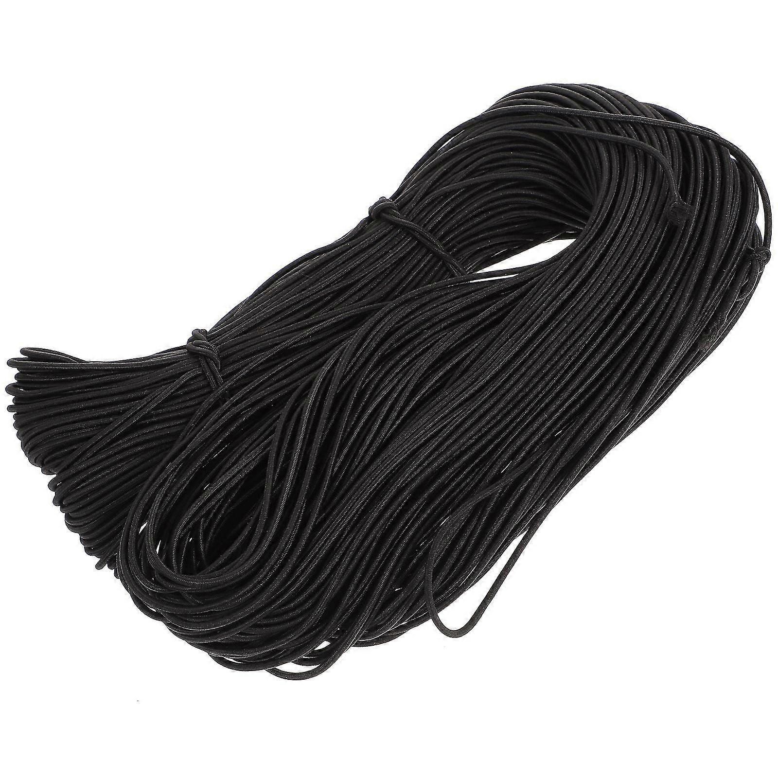 Black 100m Round Ribbon String Elastic Band Stretch Cord Diy Accessories For Mask Making -2.5mm