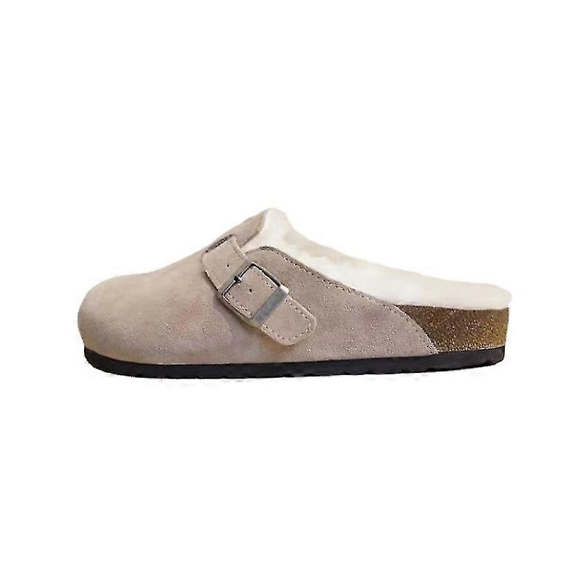 Kadınlar İçin Sahte Kürk Lüks Konfor Slip-on TerliklerSonbahar ve kış peluş sürükleme