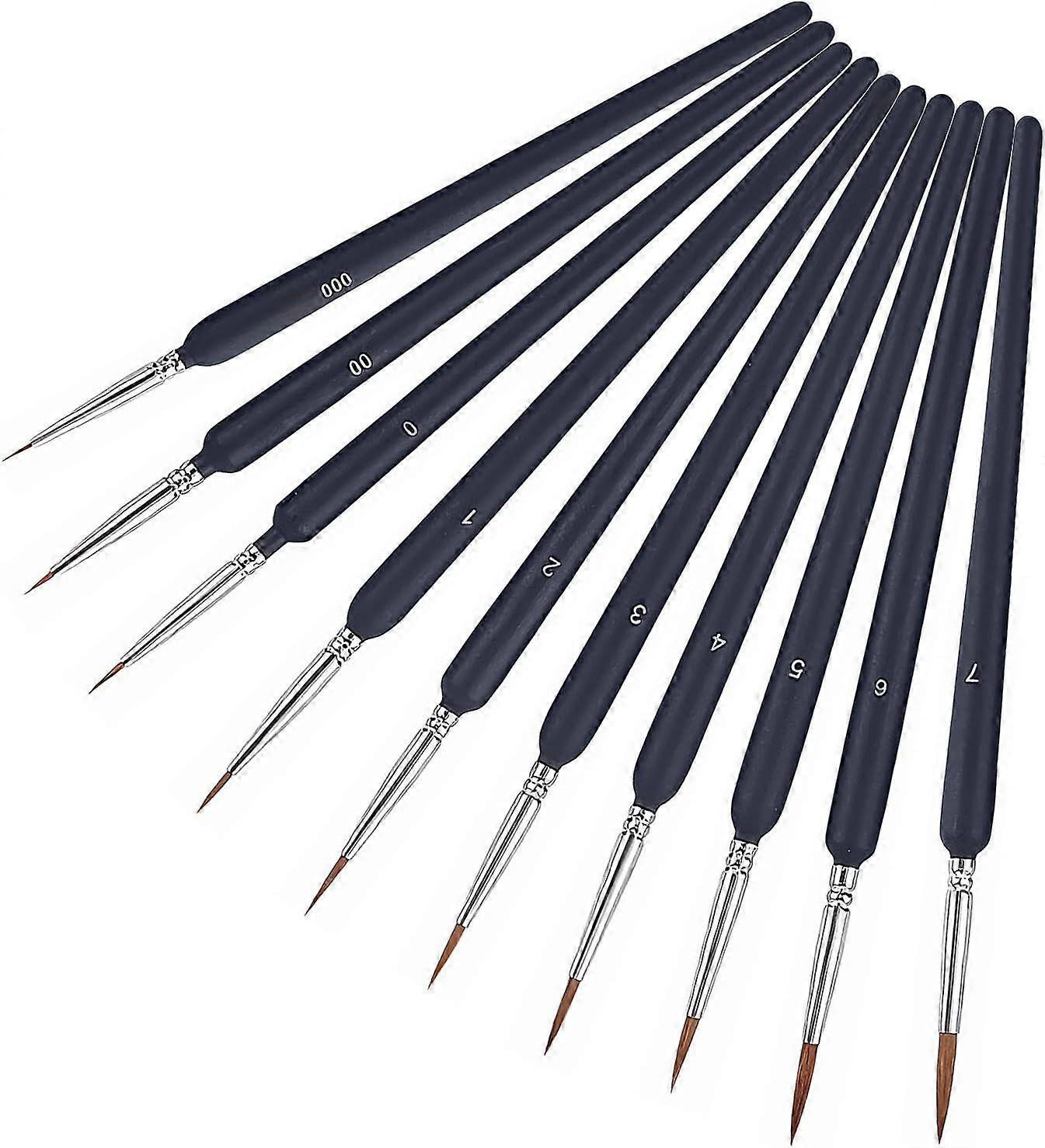 10 قطع تفاصيل فرش الطلاء الاكريليك - فرشاة الرسم الجميلة ، فرشاة الشكل ، فرش النمذجة ، فرشاة الألوان المائية ، مثالية للتفاصيل الدقيقة والتشطيب