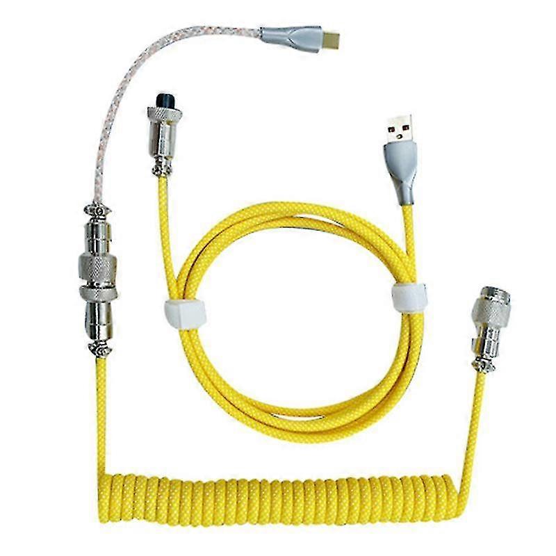 Type-C Usb Mechanical Keyboard Cable Rgb Light-Emitting Cable Yellow