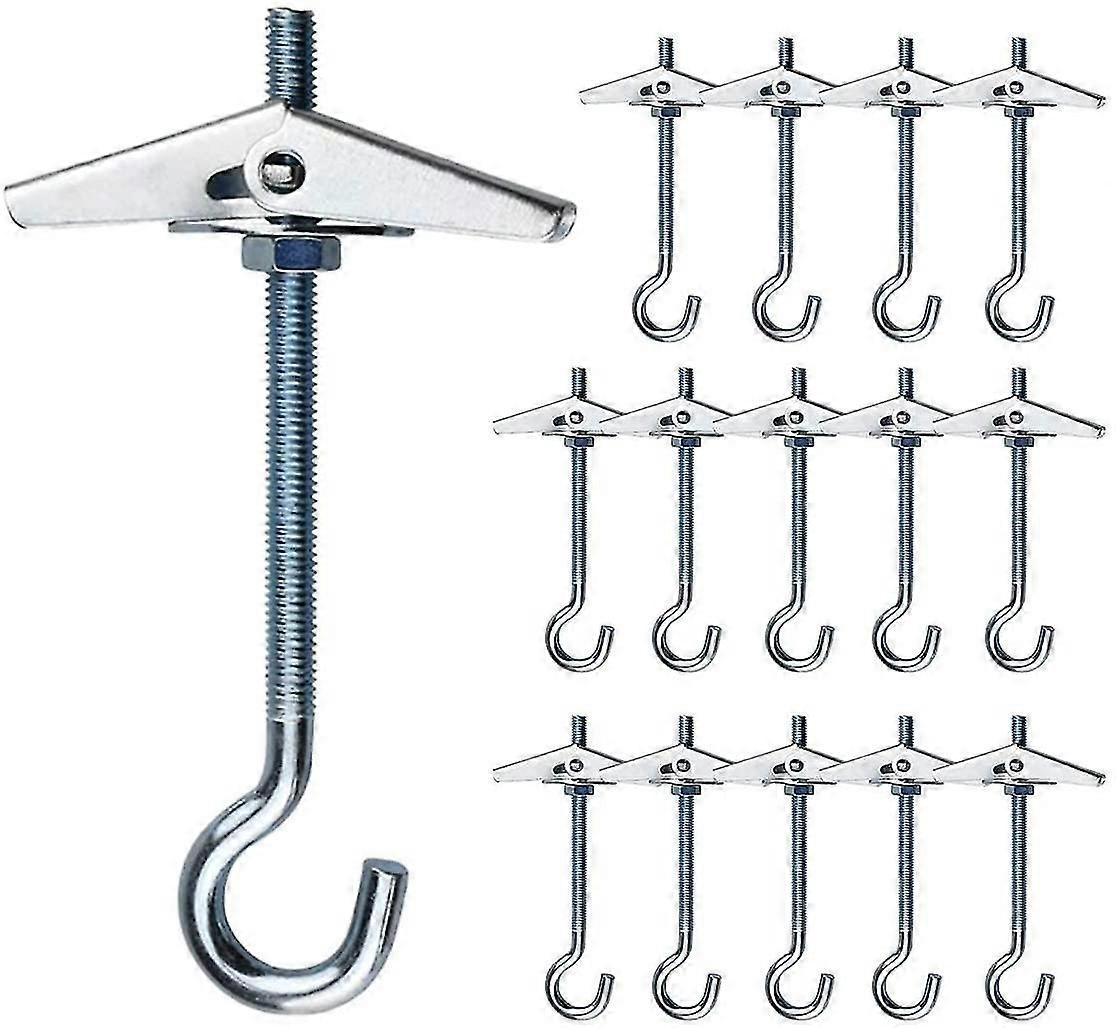 Spring Toggle, Heavy-duty M5 Ceiling Hooks With Dowels, 15 Pieces Toggle Dowels