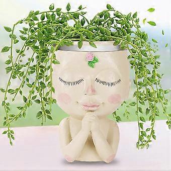 Face Flower Planter,Head Planter Pot Cute Resin Cactus Planter Succulents  Plant Pot | Fruugo DE