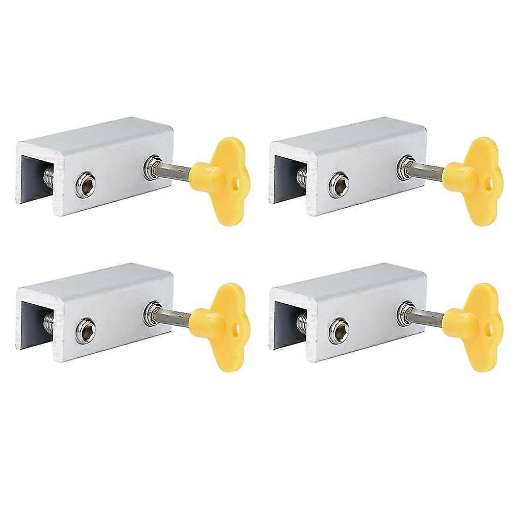 4Pcs Practical Sliding Window Security Lock Silver Stainless Steel