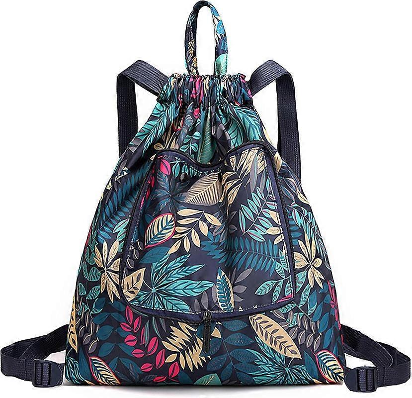Floral Drawstring Backpack Foldable Draw String Back Bag