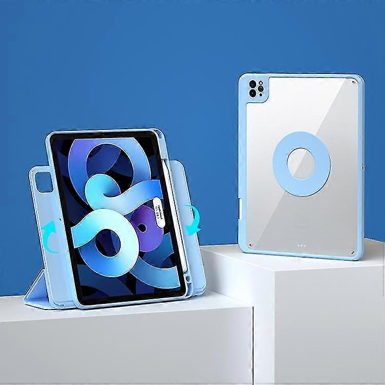 For Ipad Mini 6 Magnetic Rotating Clear Back Smart Tablet Case(sky Blue)