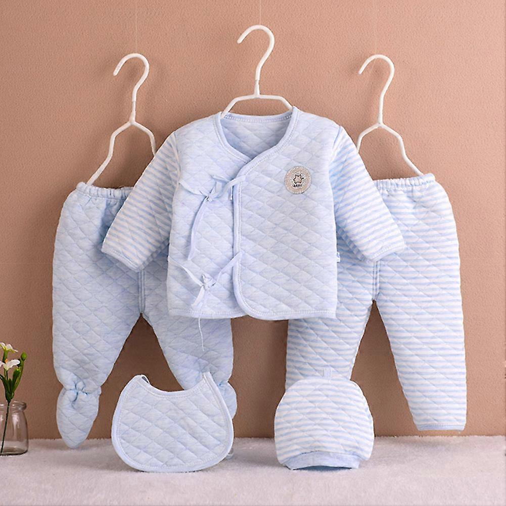 Ny 5PCS Tjockare Bomull Babykläder Varm Vinter Nyfödda Kläder Underkläder Set