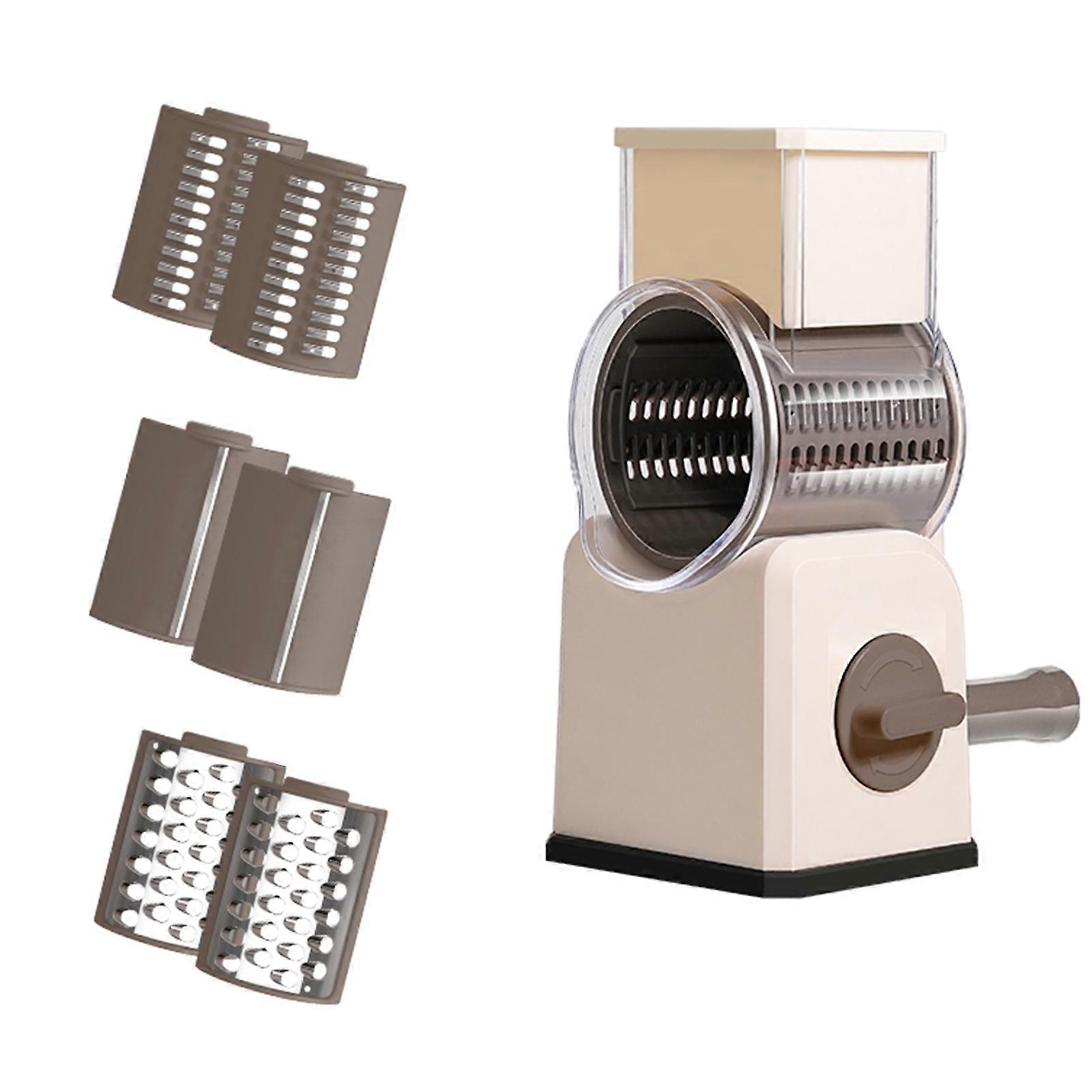 Effortlessly Veggie Chopper Strong Suction Base 3 Sets Blades Hand-Friendly Manual Rotary Vegetable Cutter Kitchen Supply Jikaixiang