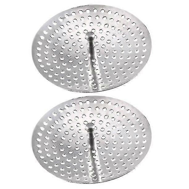 2 Pack Flat Stainless Steel Round Design Sink Strainer Stopper