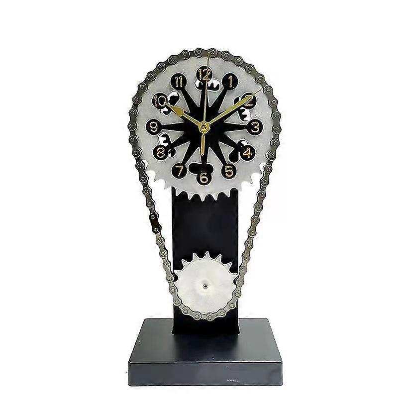 American Gear Clock Creative Decorative Desk Clock Retro Chain Clock Handicraft Ornament Chain Gear Clock