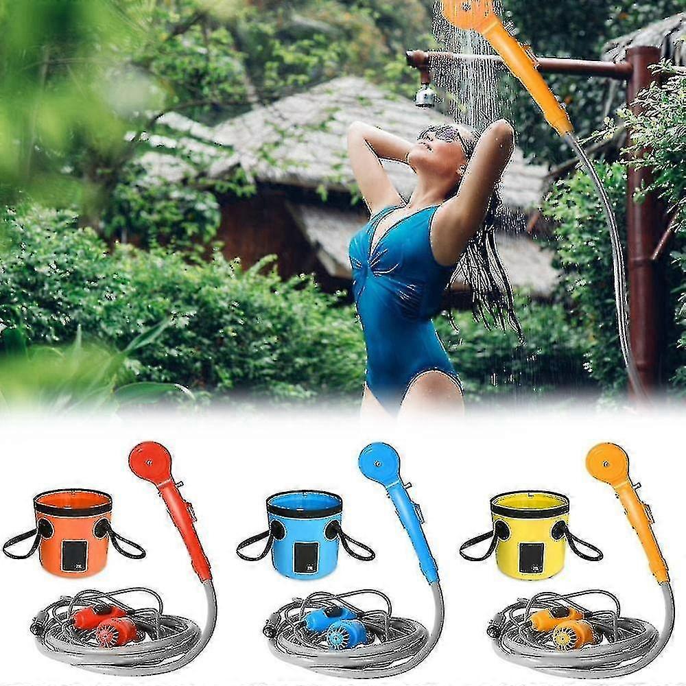 20l Portable Camping Shower Electric Pump Sprayer With Folding Bucket