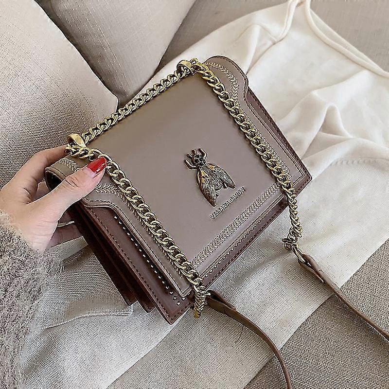 Cgcbag Lyxmärke Damhandväska 2023 Ny Retro Bee Axelväska Enkel Högkvalitativ Läder Designer Crossbody Väskor