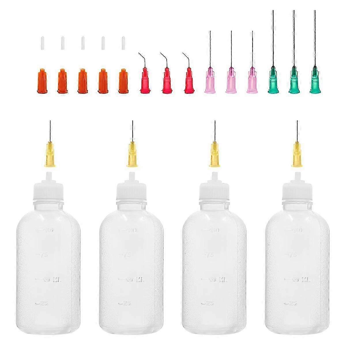 100ml Precision Tip Applicator Bottle,blunt Tip Needle And Cap,18g 20g 25g Needle Tip Squeeze Bottle, Oil Dropper Bottle
