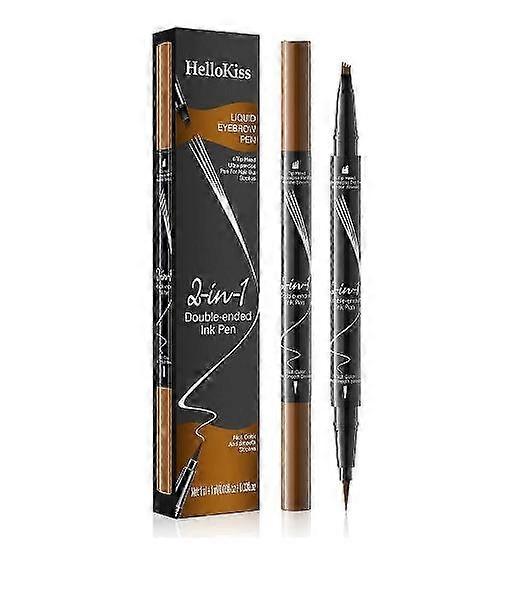Eyebrow Pencil，Long-Lasting Effect 2 In 1 Microblading Eyebrow Pencil New 3D With 4 Fork Tip &amp; Precise Brush Microblading