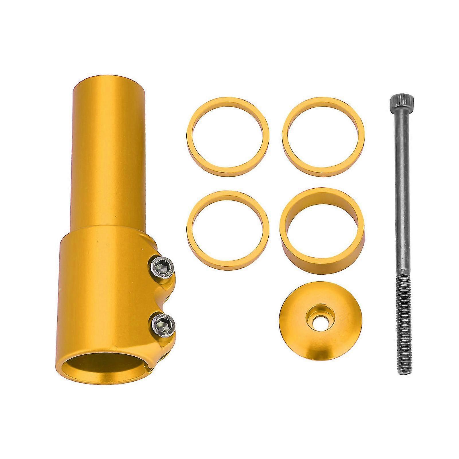 Mountain Bike Handlebar Stem Riser Extender Adaptor (Gold)
