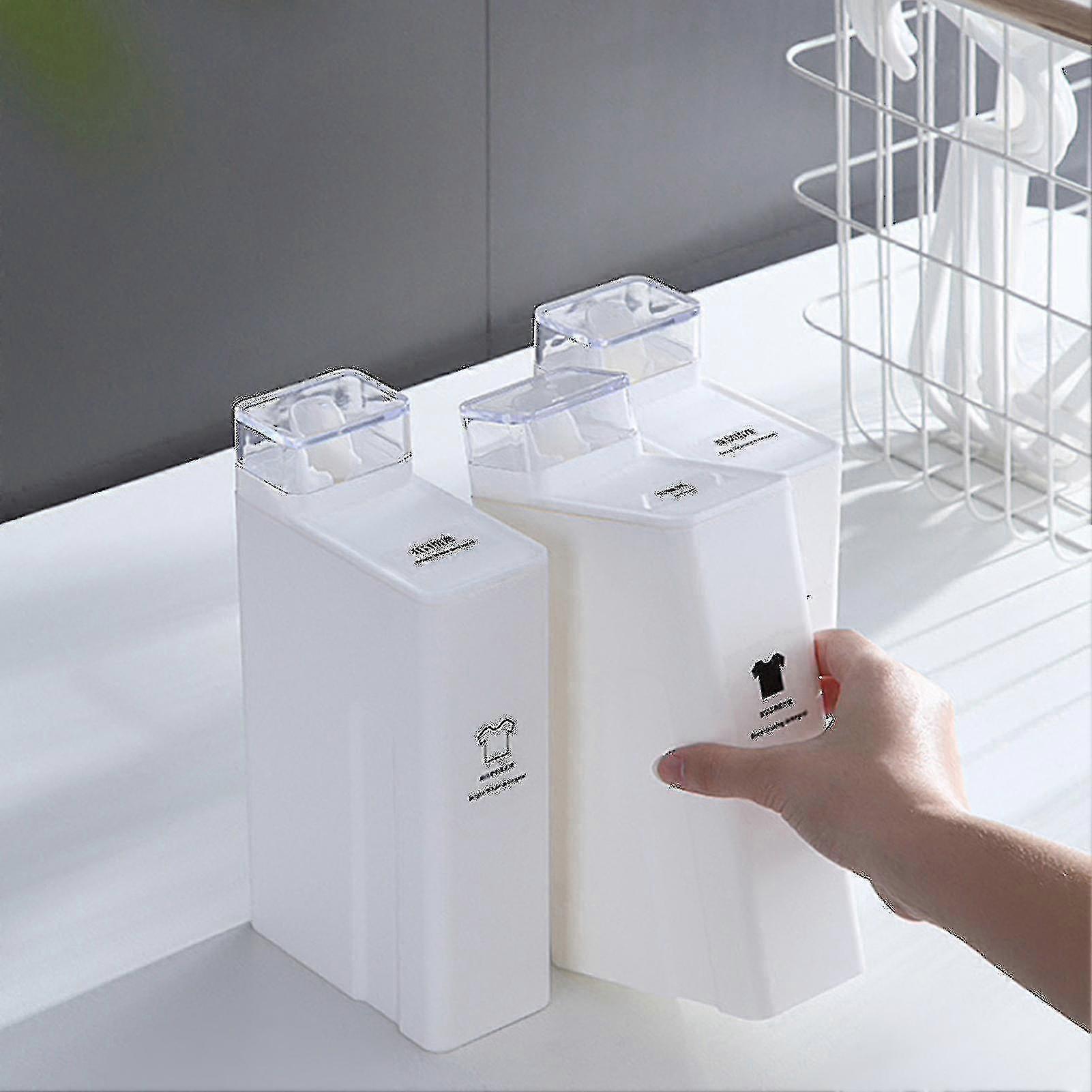 Laundry Detergent Dispenser Bottles With Measuring Lid Storage Liquid