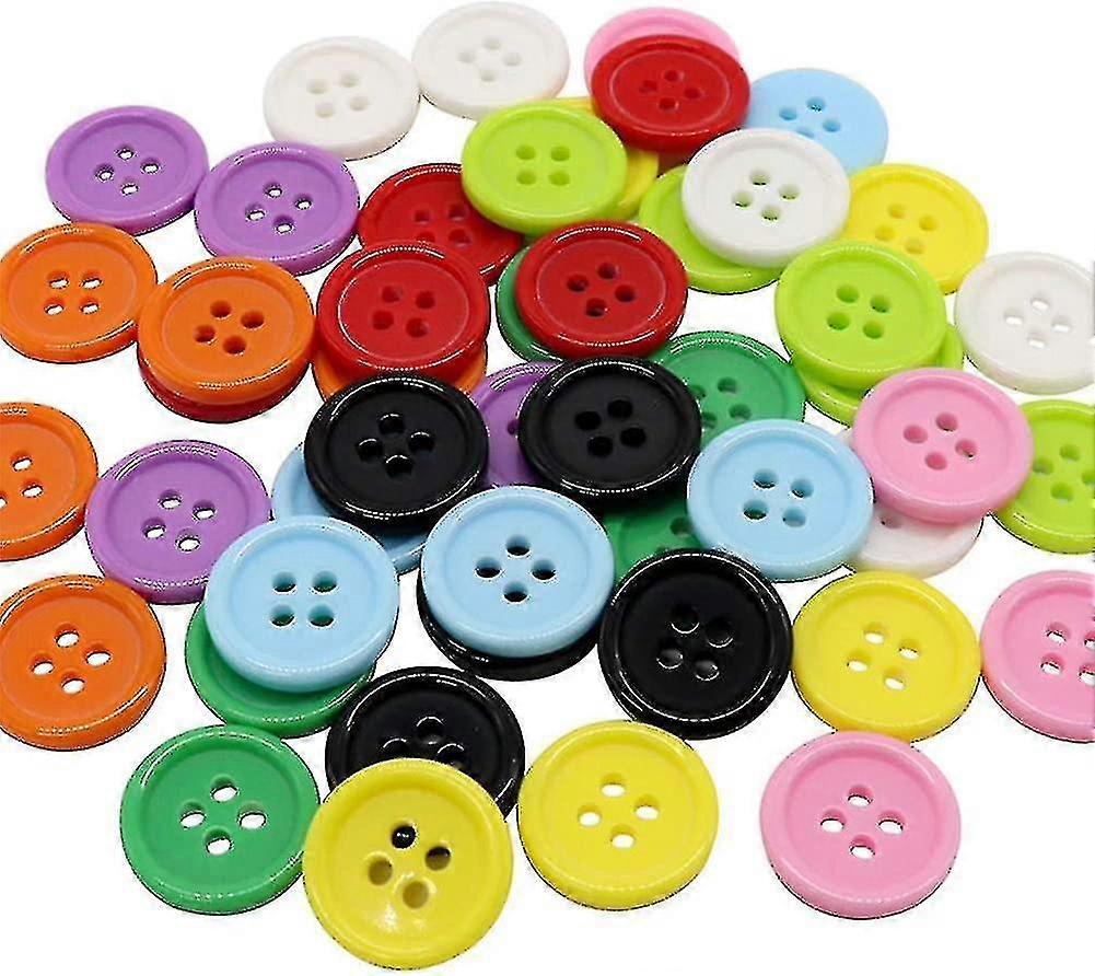 100pcs/set 20mm دي زر الملونة حلوى اللون أربع عيون ملابس الأطفال مشبك