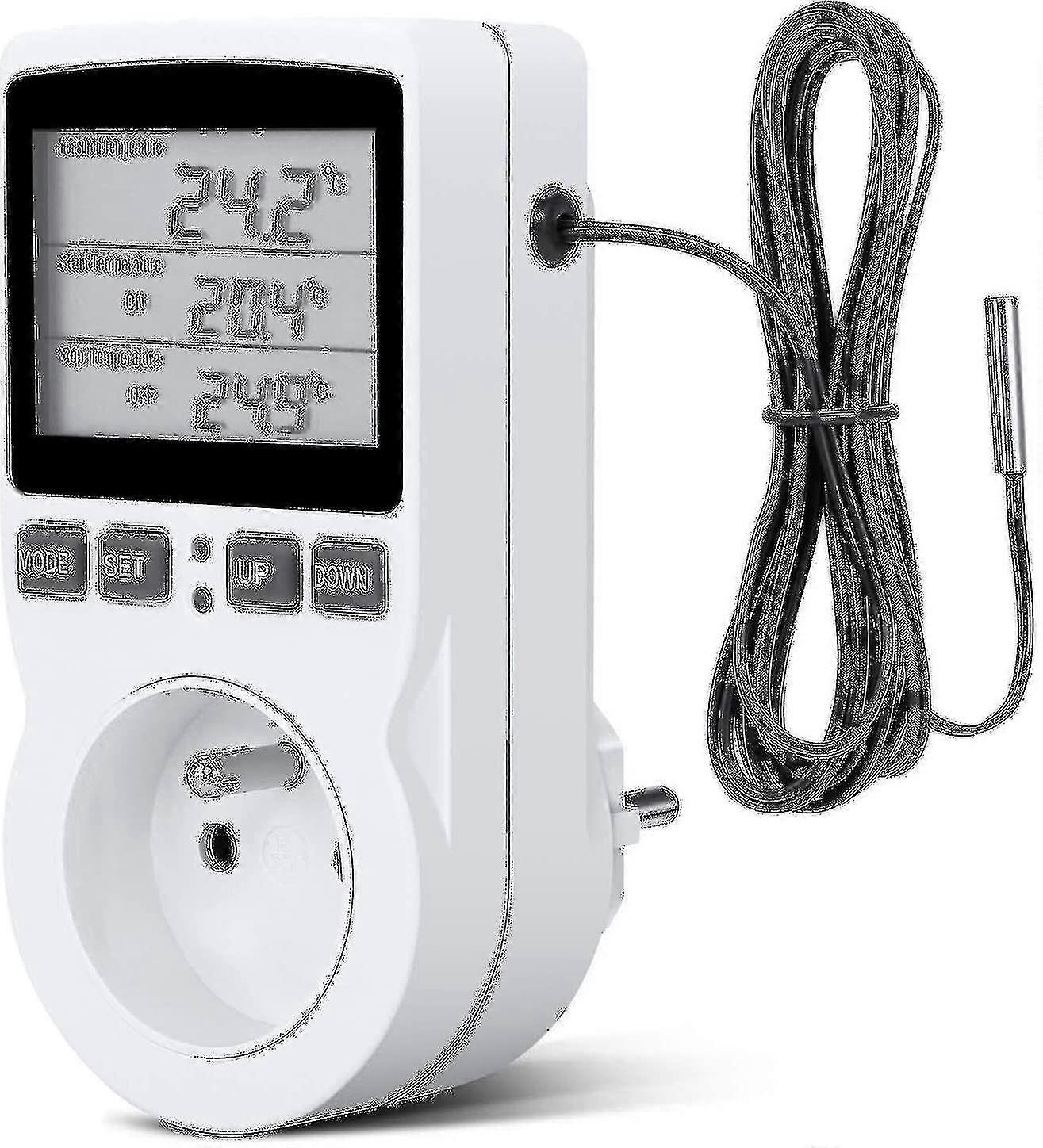 Thermostat de refroidissement numérique / chauffant Prise lcd régulateur de température, 230v pour serre Ferme Tem