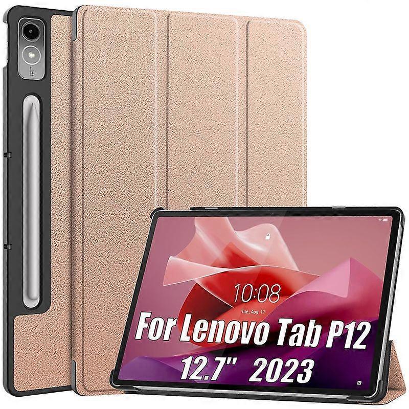 Smart Case for Lenovo Tab P12 12.7" 2023 Lightweight Trifold Cover with Stand Auto Wake PU Leather for Lenovo Tab P12 Tablet Computer Covers & Skins
