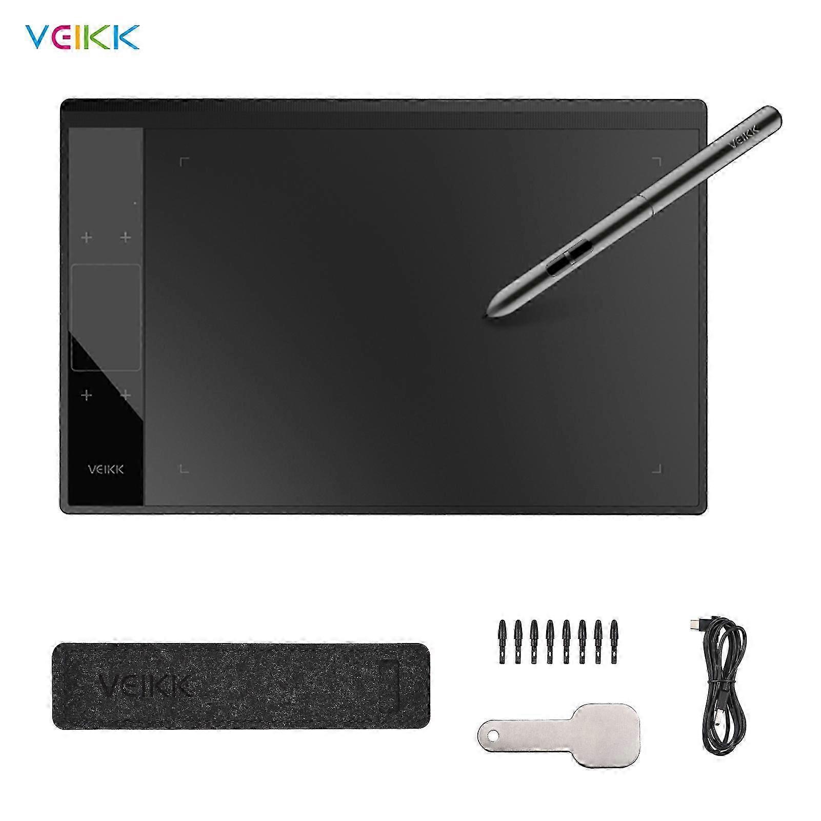 VEIKK A30 Graphics Drawing Tablet 10 x 6 Inch Large Active Area Smart Gesture Touch-Control 8192 Levels Pressure Art Graphics Tablet with Battery-free