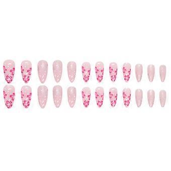 Roze Flash Poeder Nep Nagels Ultra-flexibele Langdurige Nep Nagels Lijm Modellen
