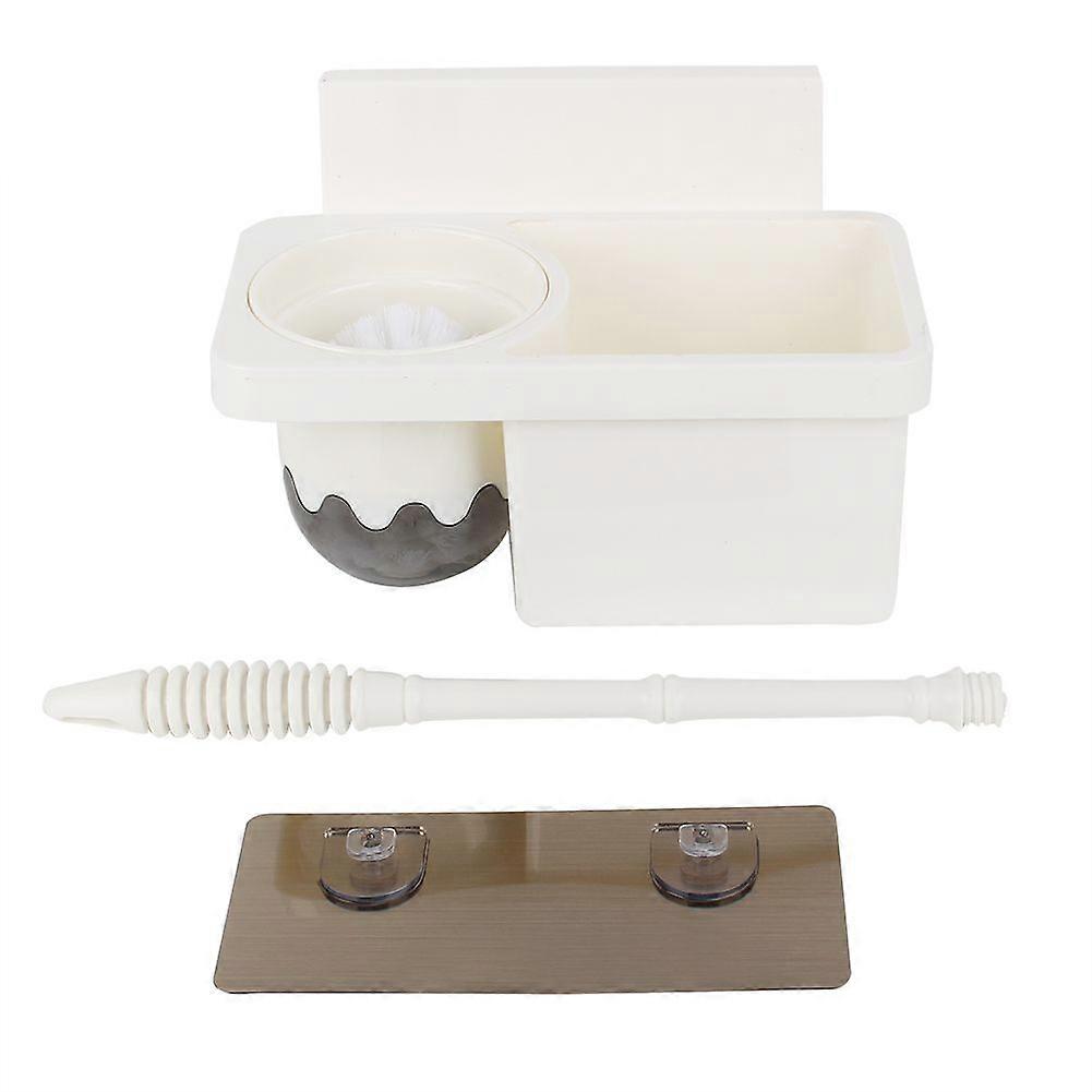 Wall Mounted Suction Toilet Brush Holder Durable Cleaning Tools Set